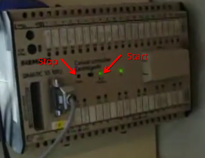  Beachte die Pfeile zu Start und Stop